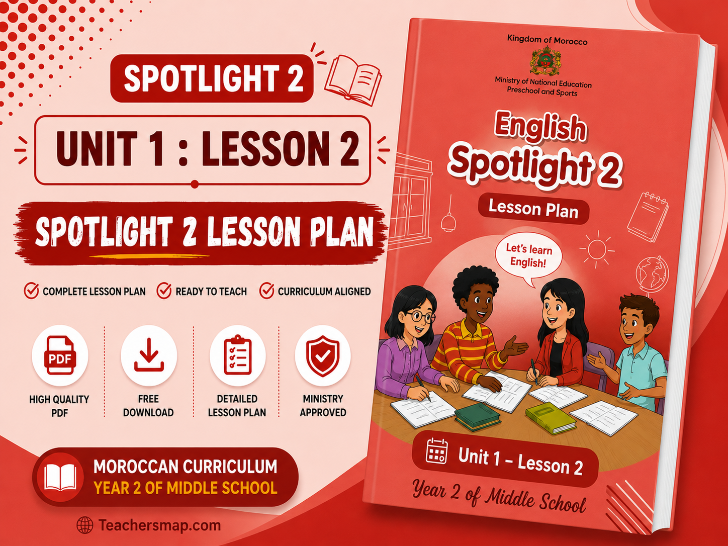Spotlight 2 Unit 0 Lesson 2 Classroom Language lesson plan cover TeachersMap