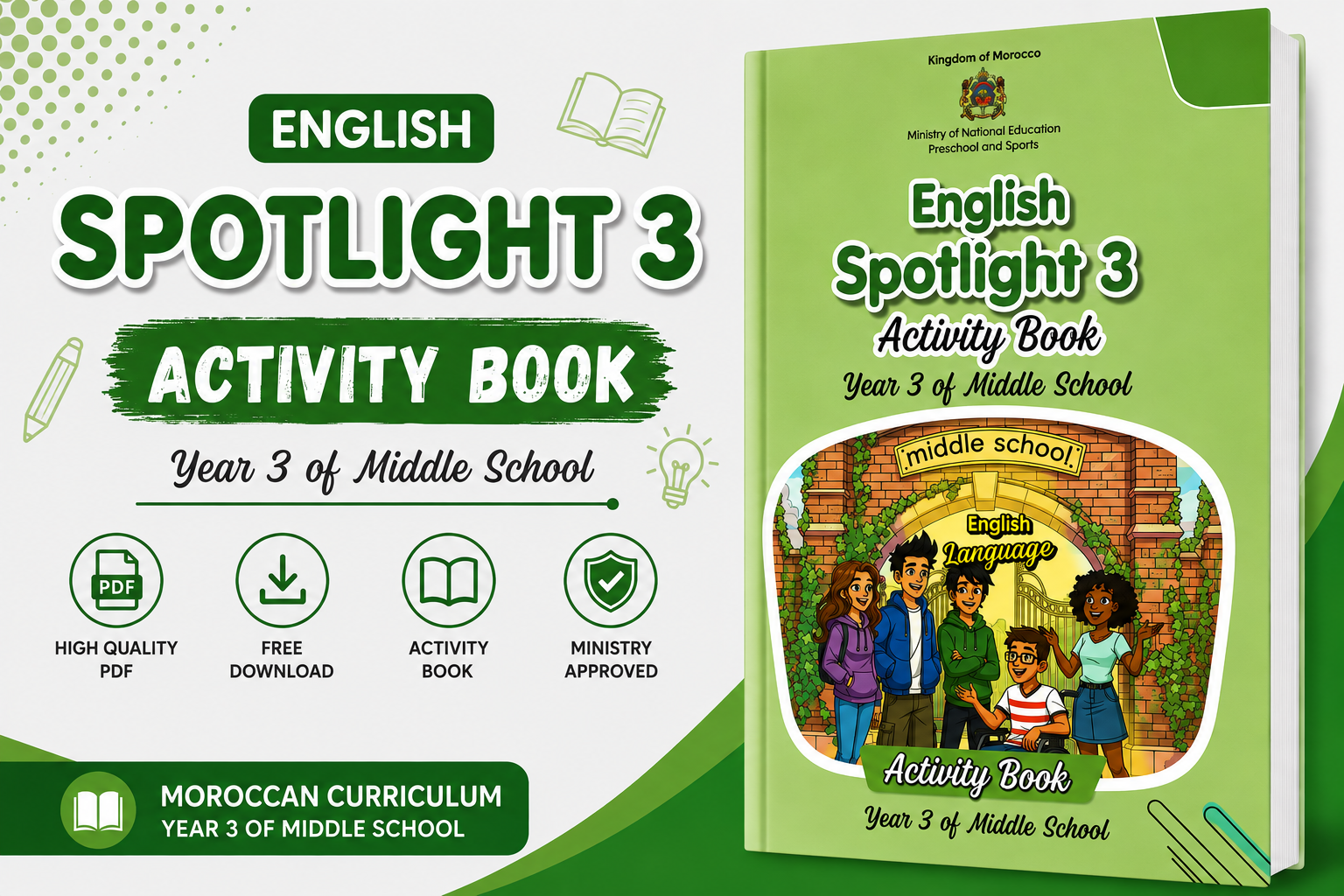 Spotlight 3 Activity Book Cover — 3rd Year Middle School English