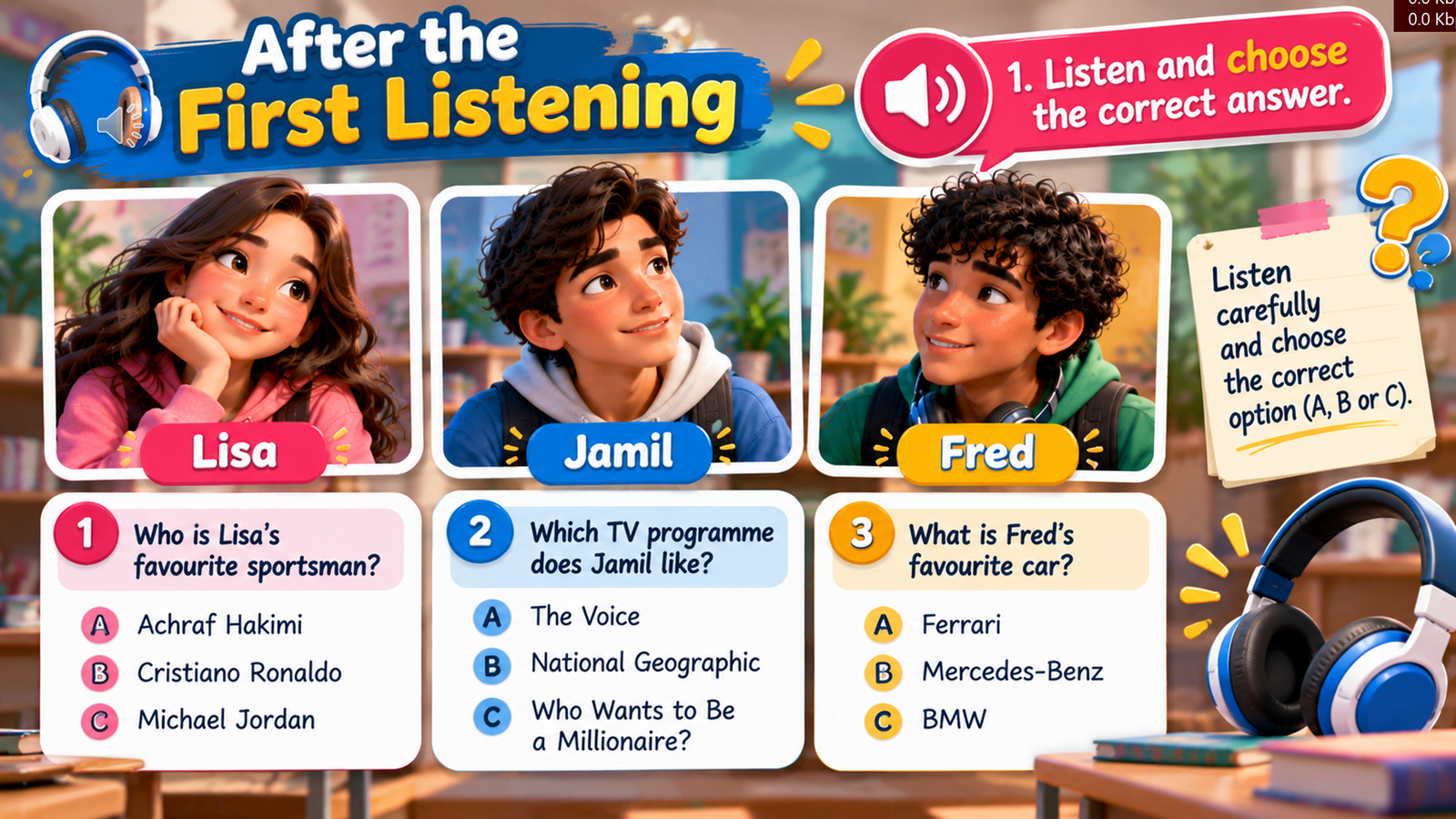 Common Core Unit 1 My Favourite Things Listening and Speaking Presentation Preview Screenshot TeachersMap