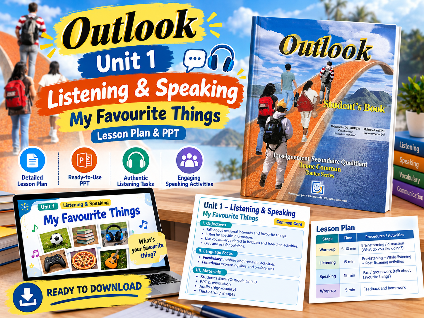 Common Core Unit 1 My Favourite Things Listening and Speaking Presentation Cover TeachersMap