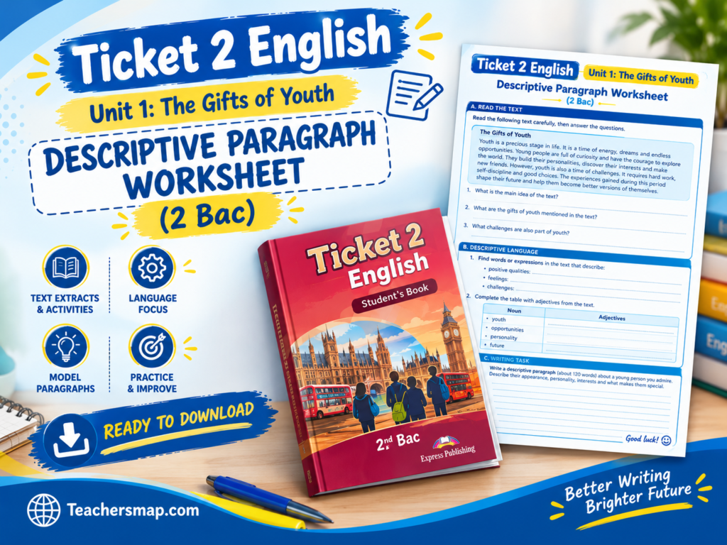Unit 1: The Gifts of Youth – Descriptive Paragraph Worksheet (2 Bac)